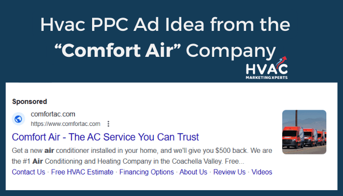 Hvac PPC Ad Idea from the “Comfort Air” Company